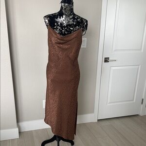 Chic Asymmetrical Brown Dress